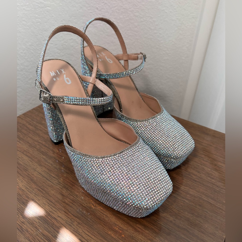 Mix No.6 Rhinestone “Surie” Platform Heels